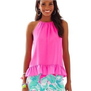 Lilly Pulitzer Silk Halter Tank - XS